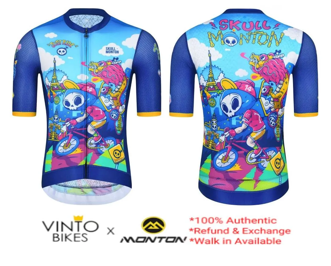 SKULL MONTON MENS CYCLING SHORT SLEEVE JERSEY 14TH ANNIVERSARY