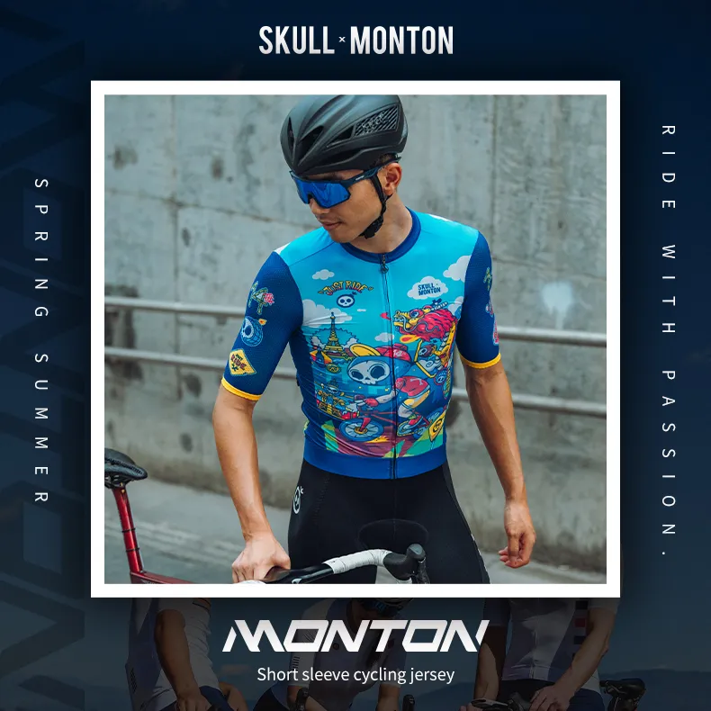 SKULL MONTON MENS CYCLING SHORT SLEEVE JERSEY 14TH ANNIVERSARY