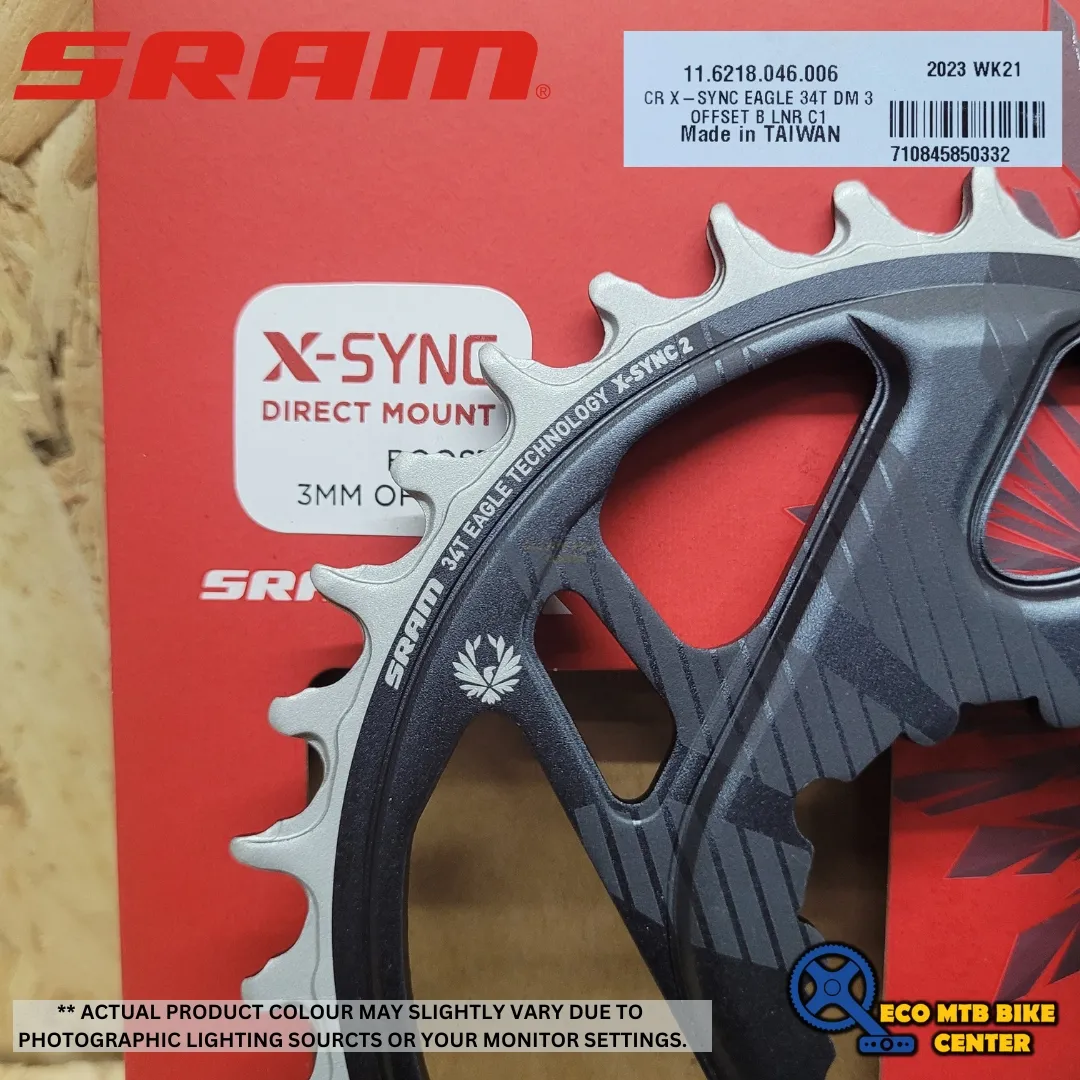 SRAM GX Eagle Chainring - Direct Mount | X-SYNC 2 | 12-speed | C1 - Offset 3mm | Lunar Grey | 3-bolt
