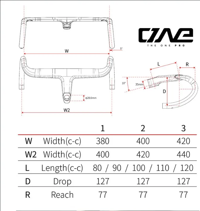22 THE ONE PRO Road Carbon Fiber Intergrated Handlebar