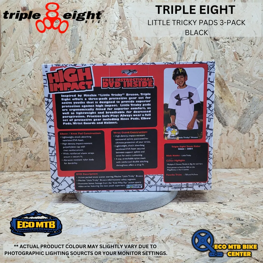 TRIPLE EIGHT LITTLE TRICKY PADS 3-PACK BLACK