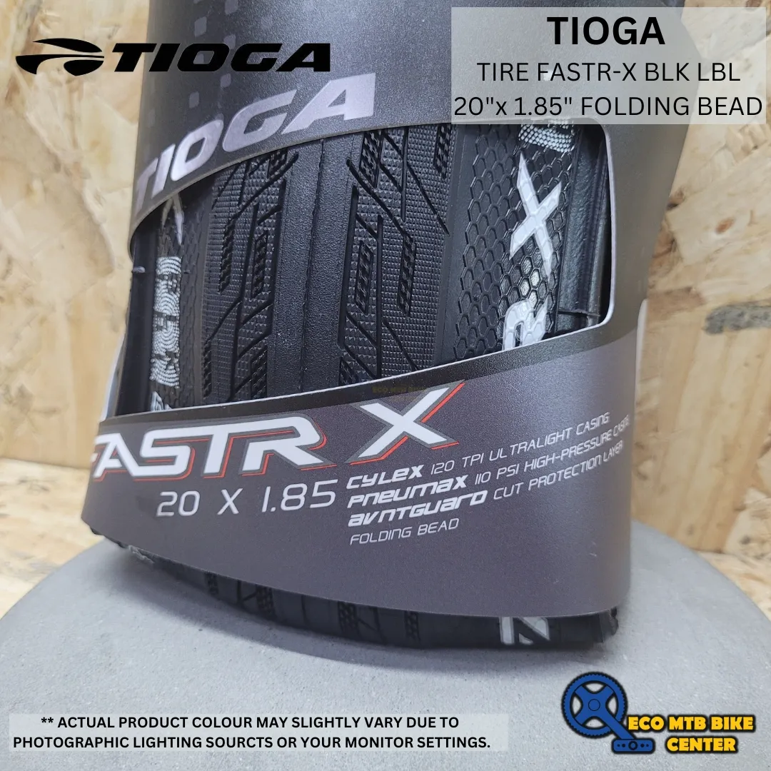 TIOGA TIRE FASTR-X BLK LBL 20"x 1.85" FOLDING BEAD