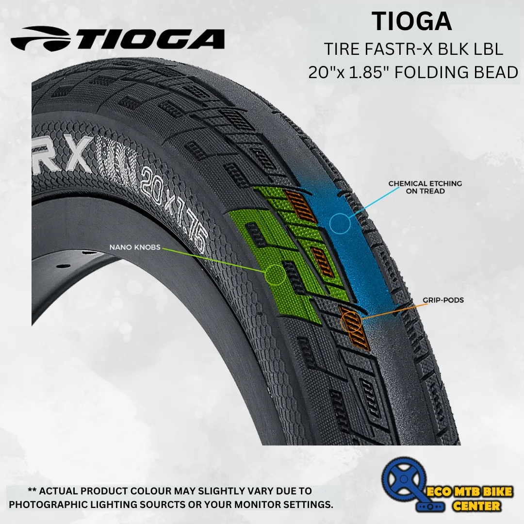 TIOGA TIRE FASTR-X BLK LBL 20"x 1.85" FOLDING BEAD