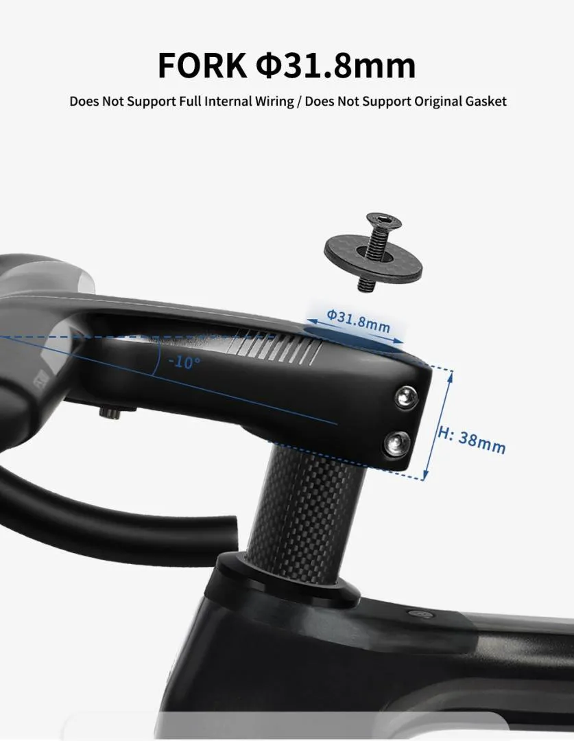 FS300 Carbon Handle Bar Di2 Matte Black Compatible with 31.8mm OD2 Fully Internal Routing 28.6 road