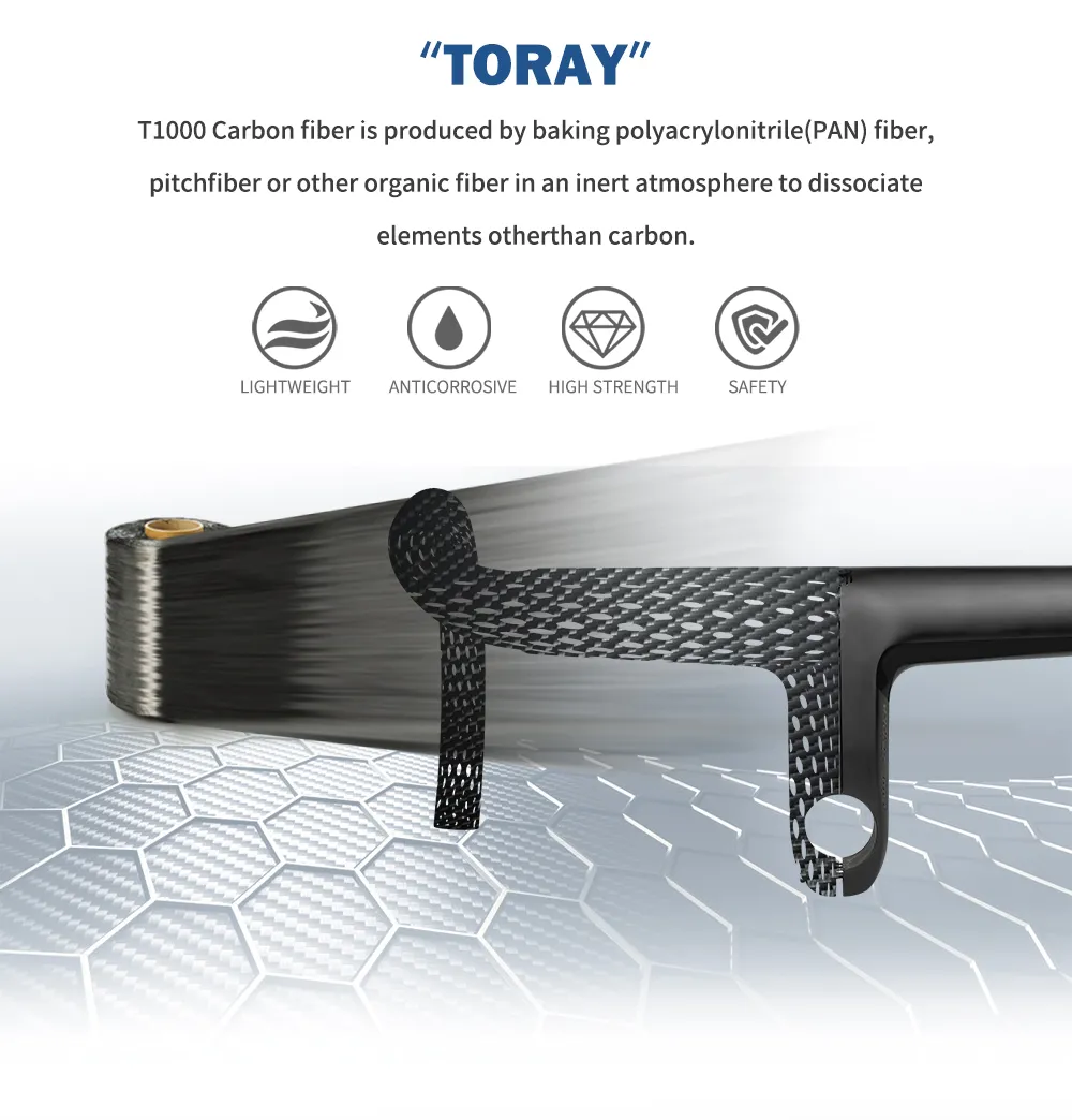 FS300 Carbon Handle Bar Di2 Matte Black Compatible with 31.8mm OD2 Fully Internal Routing 28.6 road