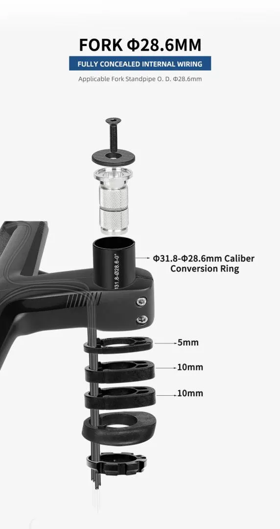 FS300 Carbon Handle Bar Di2 Matte Black Compatible with 31.8mm OD2 Fully Internal Routing 28.6 road