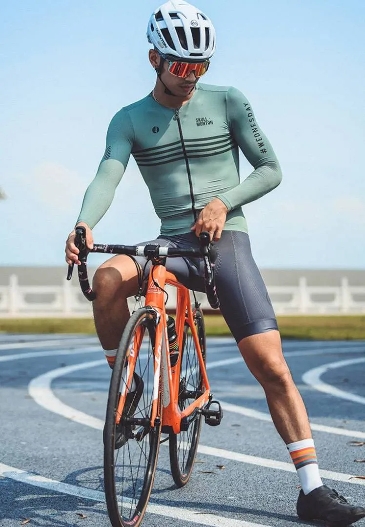 Monton Mens Cycling Short Bib Skull Grey