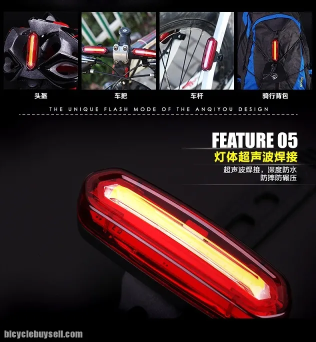 Cycling MTB RB Rear Light 2 &amp; 3 Colours Red Blue Pink USB rechargeble