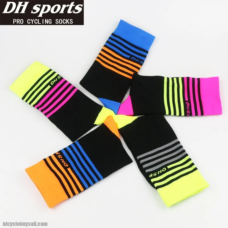 Colorful Double Strip DH Sports Cycling Socks