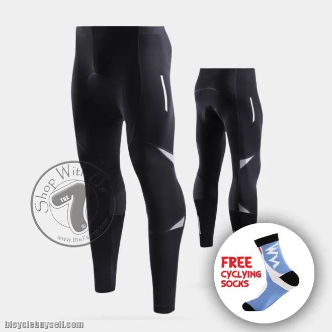 TRYSIL Men Cycling Long Pants with Padding (FREE Socks)