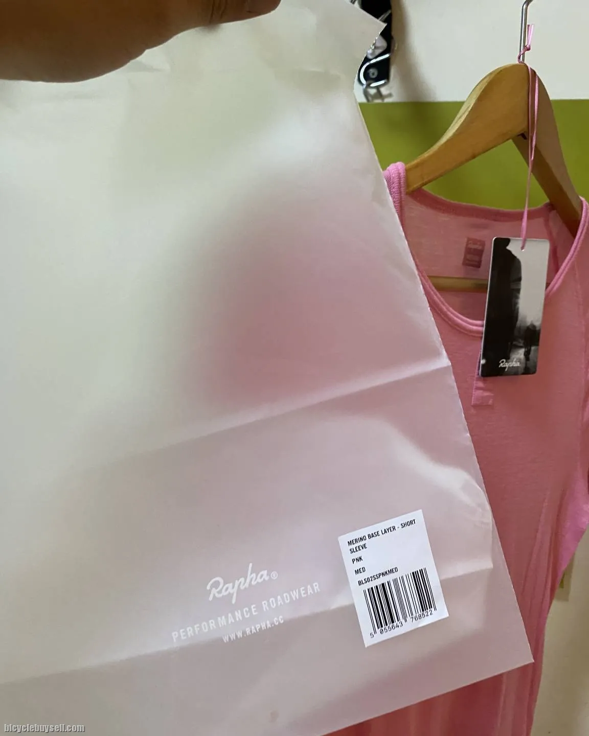 Original Rapha Merino Base Layer Short Sleeves Pink Color Size Medium