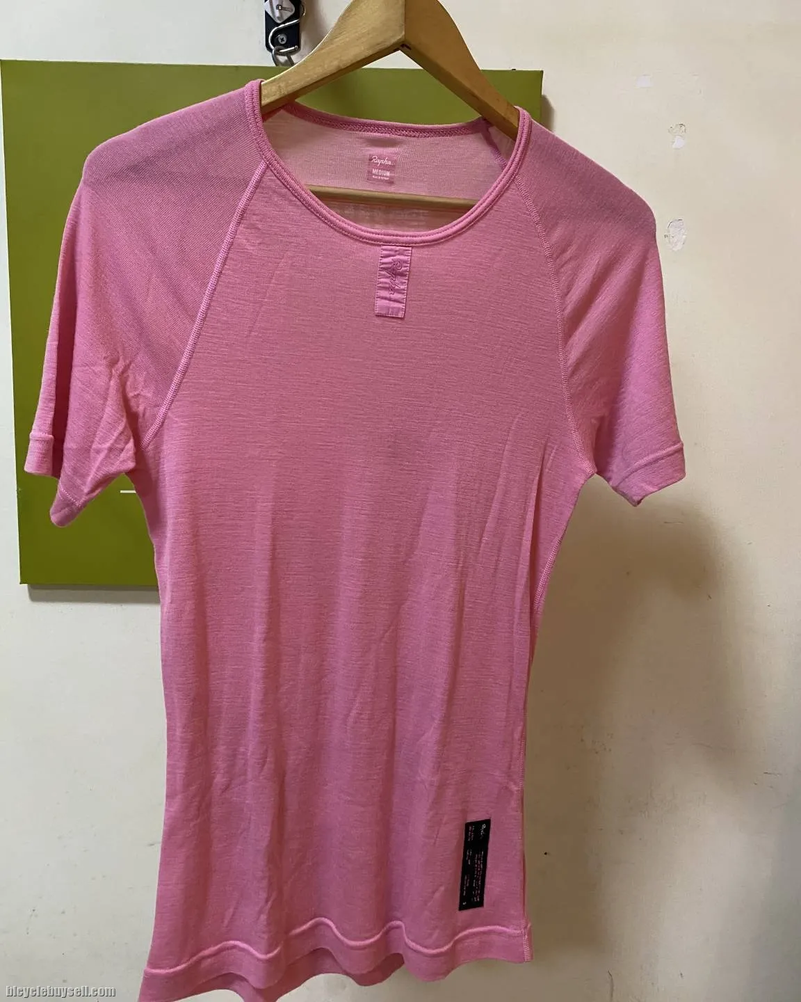 Original Rapha Merino Base Layer Short Sleeves Pink Color Size Medium