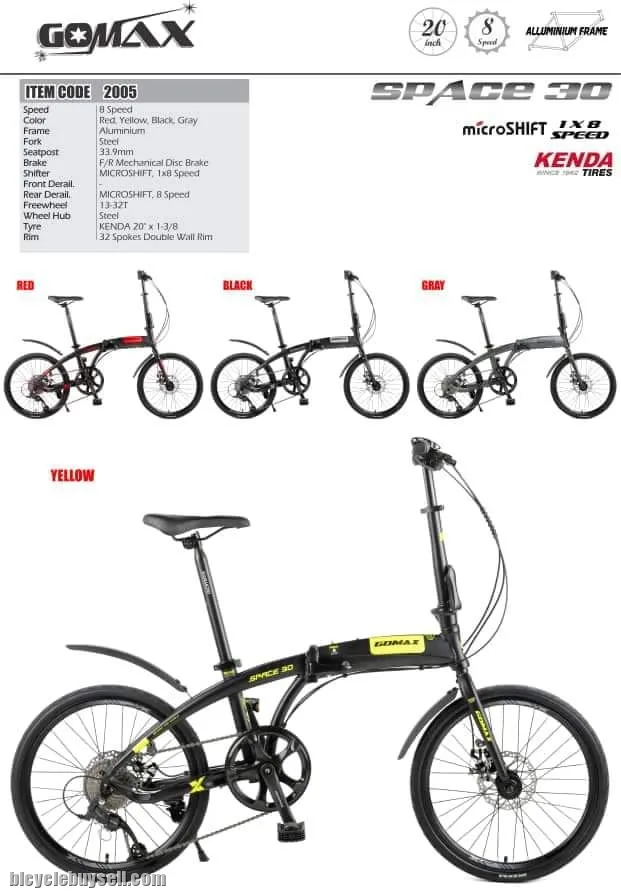 20â€ 451 gomax space30 8sp microshift folding bike
