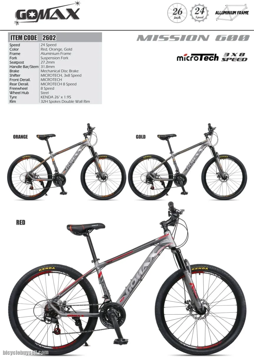 24" Gomax Mission 400 MTB (Disc Brake 24 Speed)