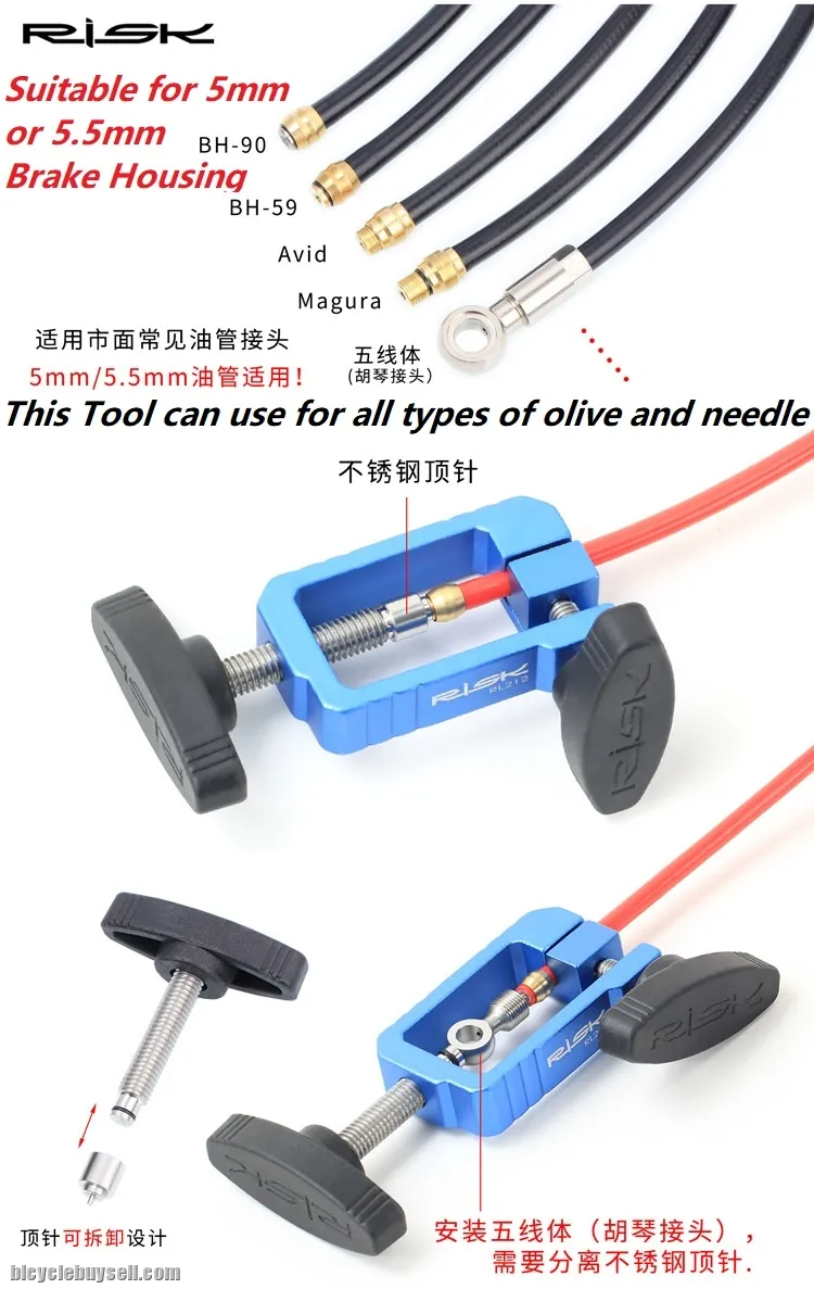 Bicycle Oil Needle Inserting Tool Olive and Insert Installer Hydraulic Maintenance Cycling Brake