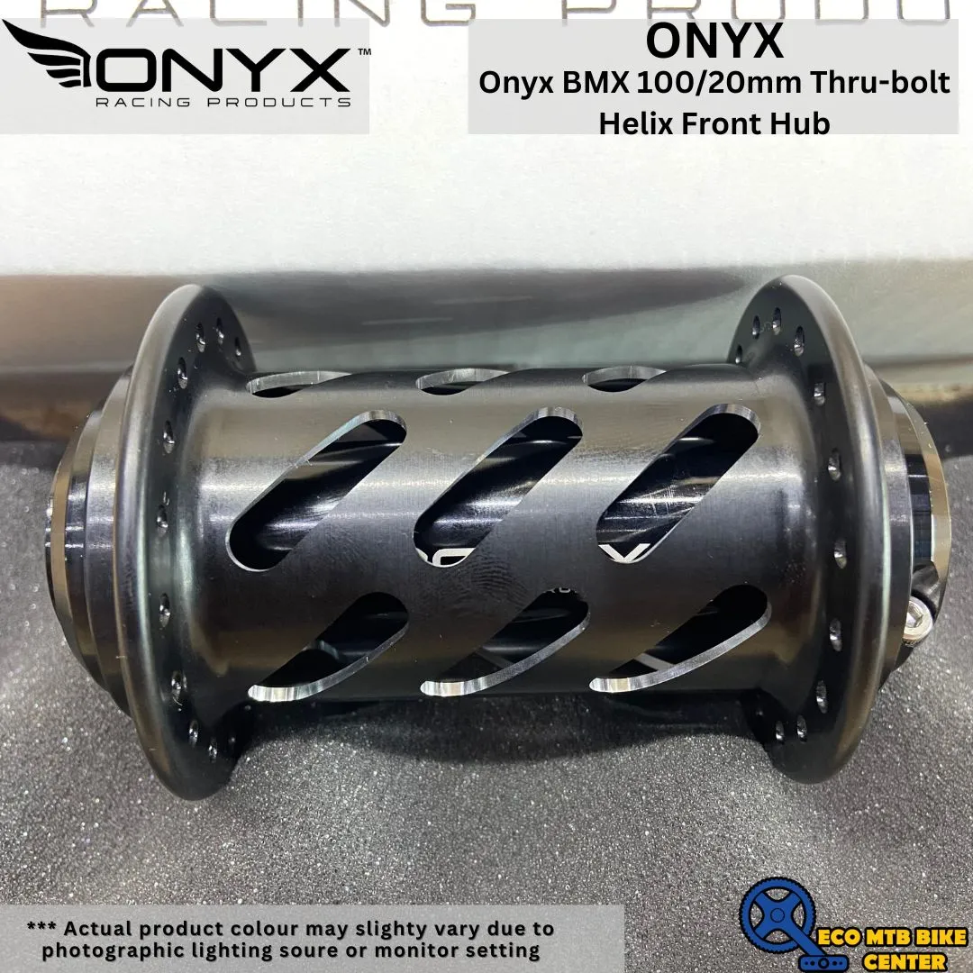 Onyx BMX 100/20mm Thru-bolt Helix Front Hub 36SP MATTE BLACK