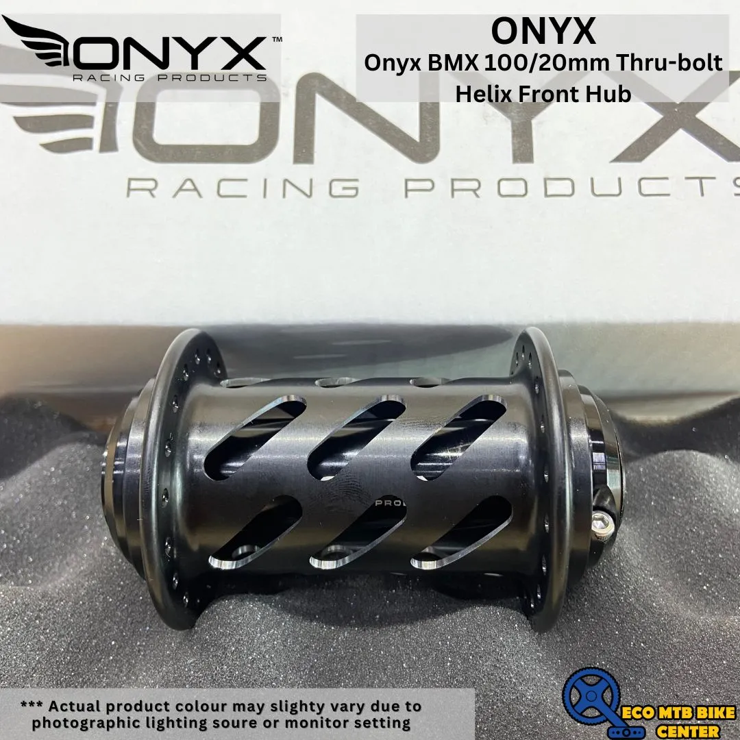 Onyx BMX 100/20mm Thru-bolt Helix Front Hub 36SP MATTE BLACK