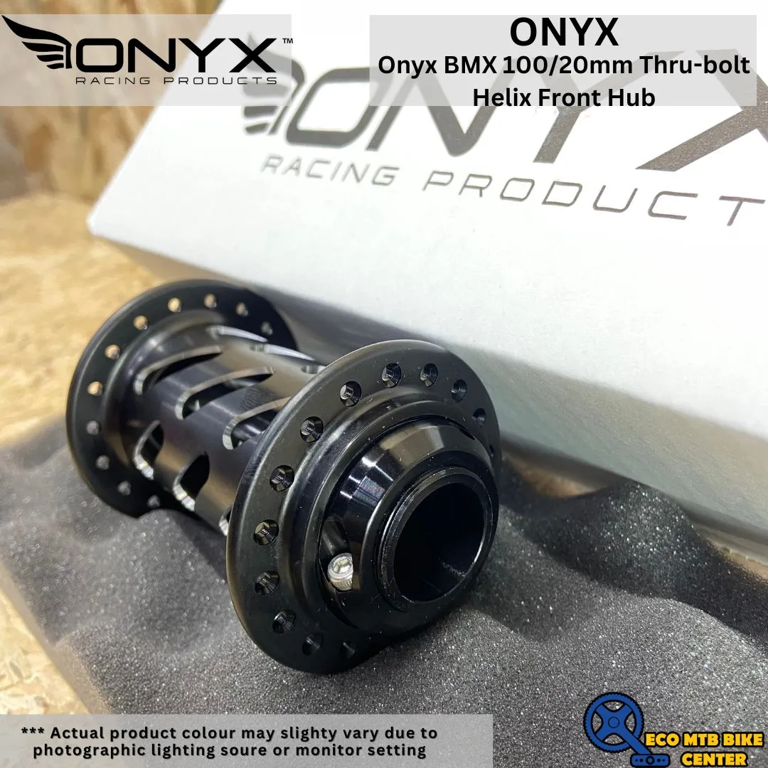 Onyx BMX 100/20mm Thru-bolt Helix Front Hub 36SP MATTE BLACK
