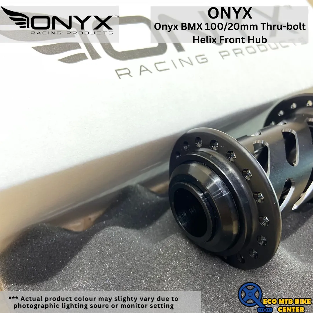 Onyx BMX 100/20mm Thru-bolt Helix Front Hub 36SP MATTE BLACK