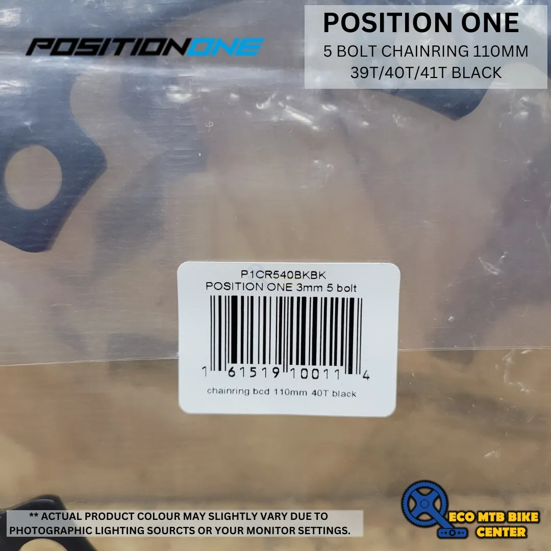 POSITION ONE 5 BOLT CHAINRING 110MM 39T/40T/41T BLACK