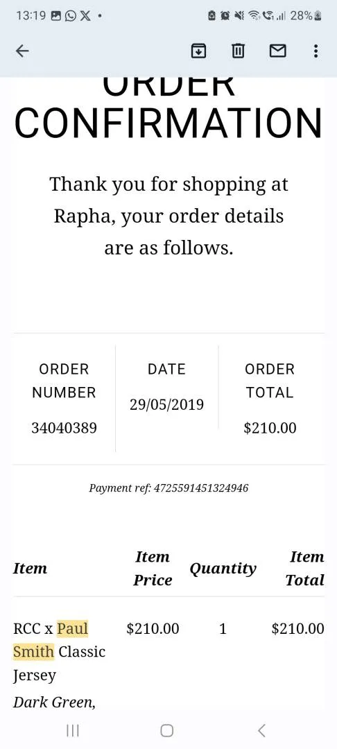 Rapha RCC Paul Smith Jersey