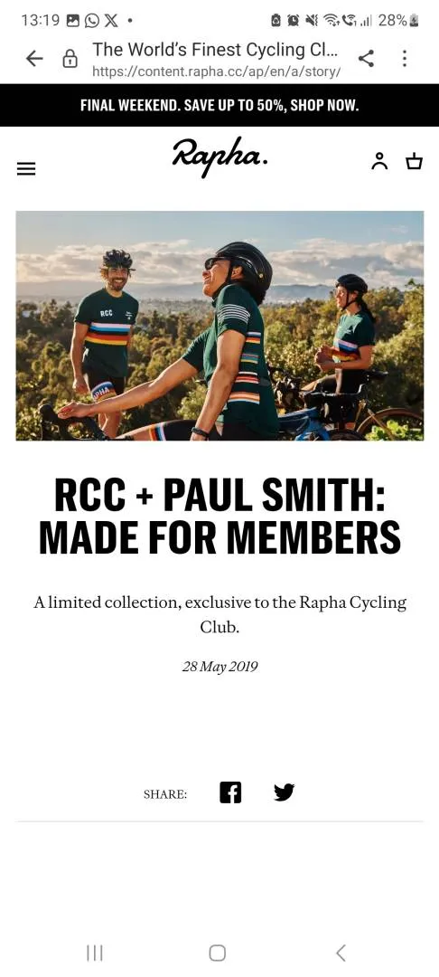 Rapha RCC x Paul Smith Base Layer