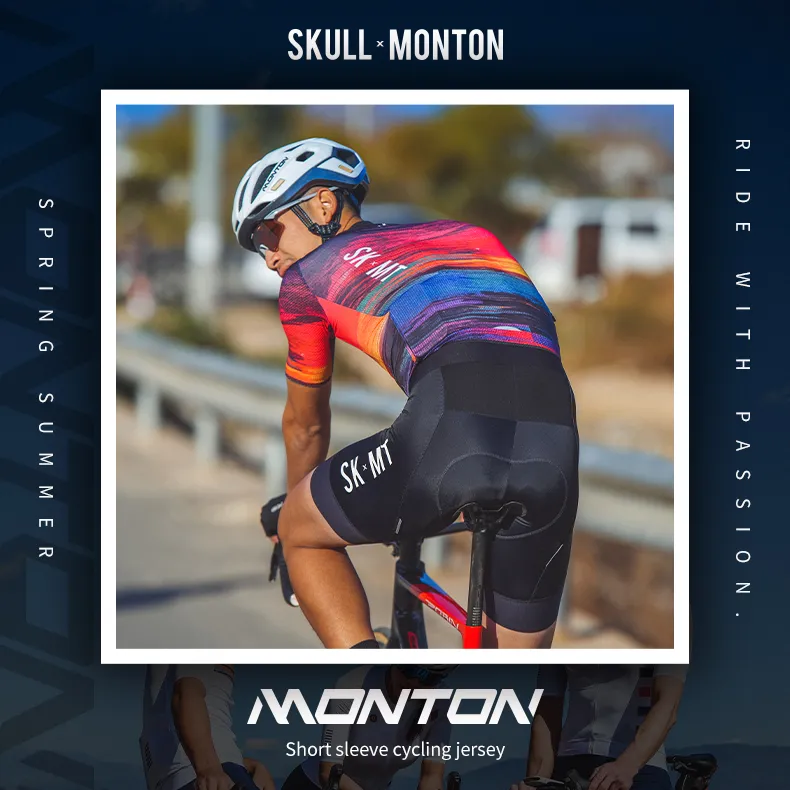 SKULL MONTON MENS SHORT SLEEVE JERSEY SUNSET