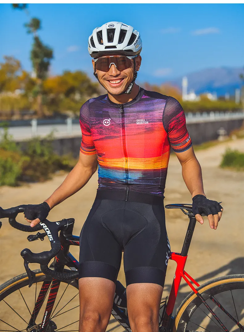 SKULL MONTON MENS SHORT SLEEVE JERSEY SUNSET