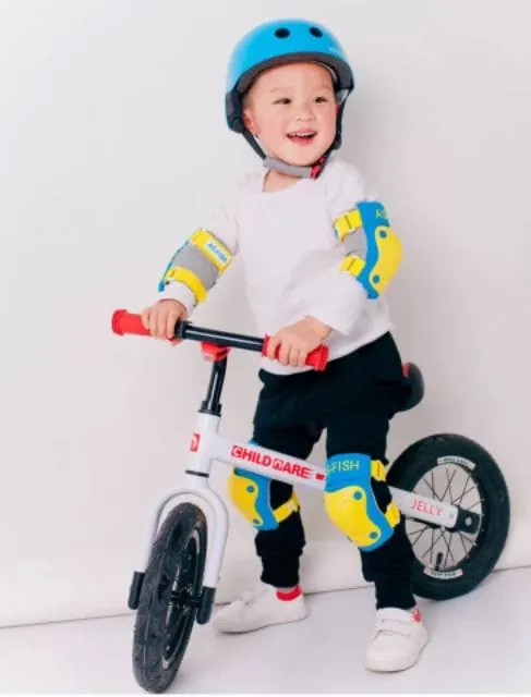 As Fish Combo Kids Sport Helmet &amp; 6 Pieces Protector Gear Bicycle Skate Balance Bike Push Bike Gear