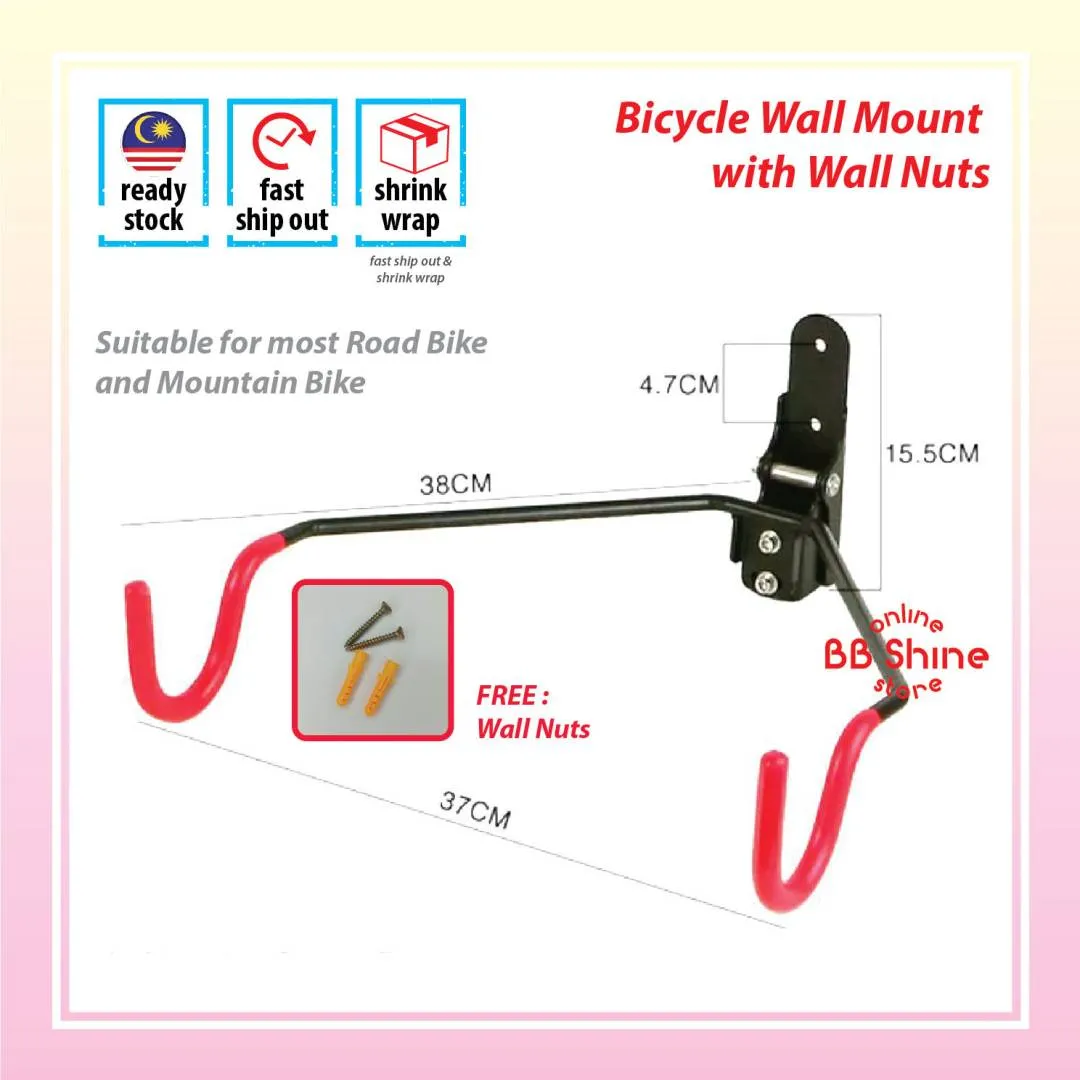 Bicycle Hanger Folded Bracket Set Kit Wall mounted Holder Rack Stands Storage Hook Steel Mountain bi