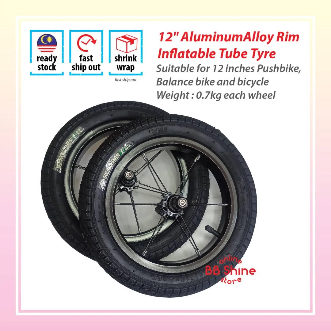 12" Aluminium Alloy Rim Inflatable Tube Tyre
