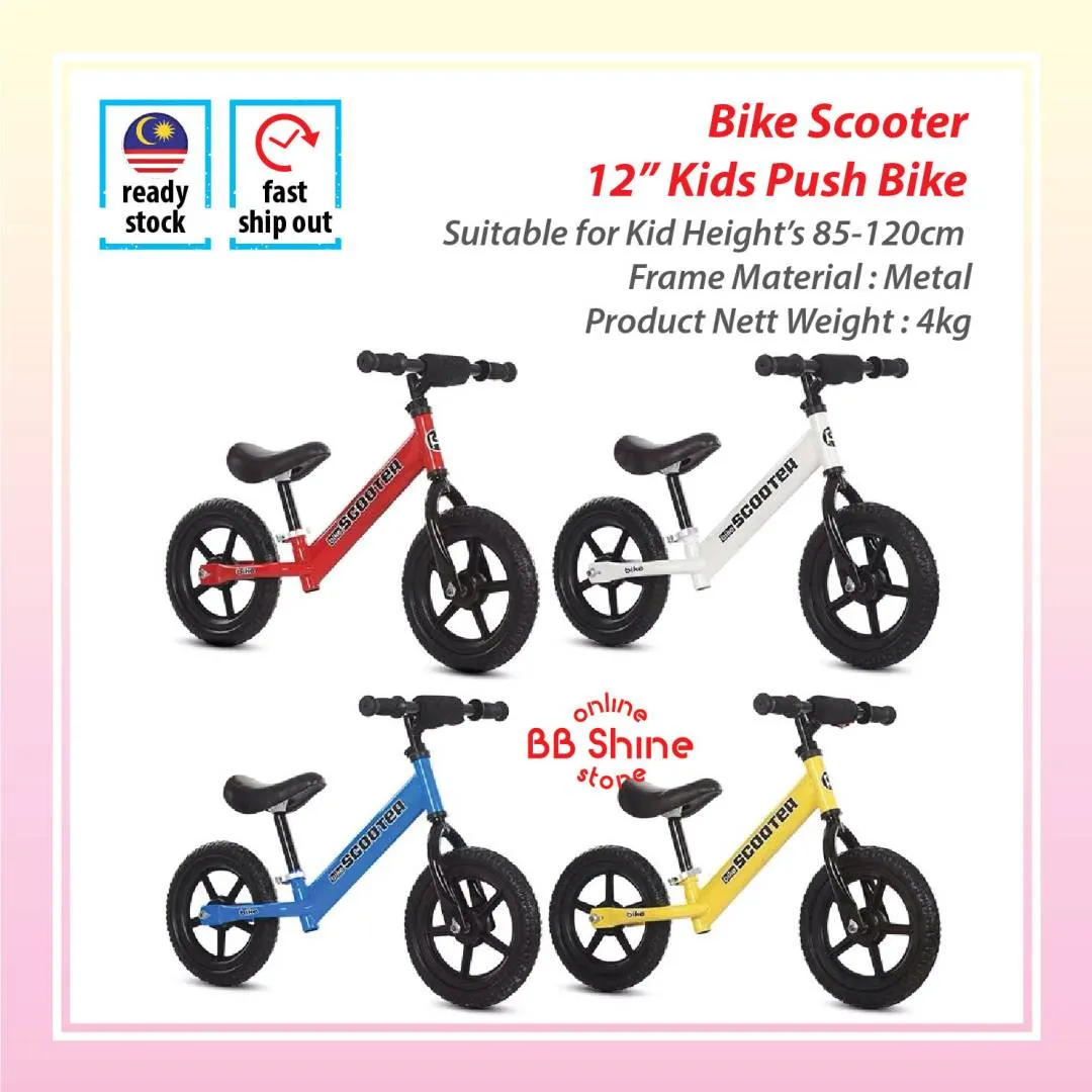 STOCK CLEARANCE "Bike Scooter" Push Bike / Balance Bike / No Pedal Bike (Metal Frame)
