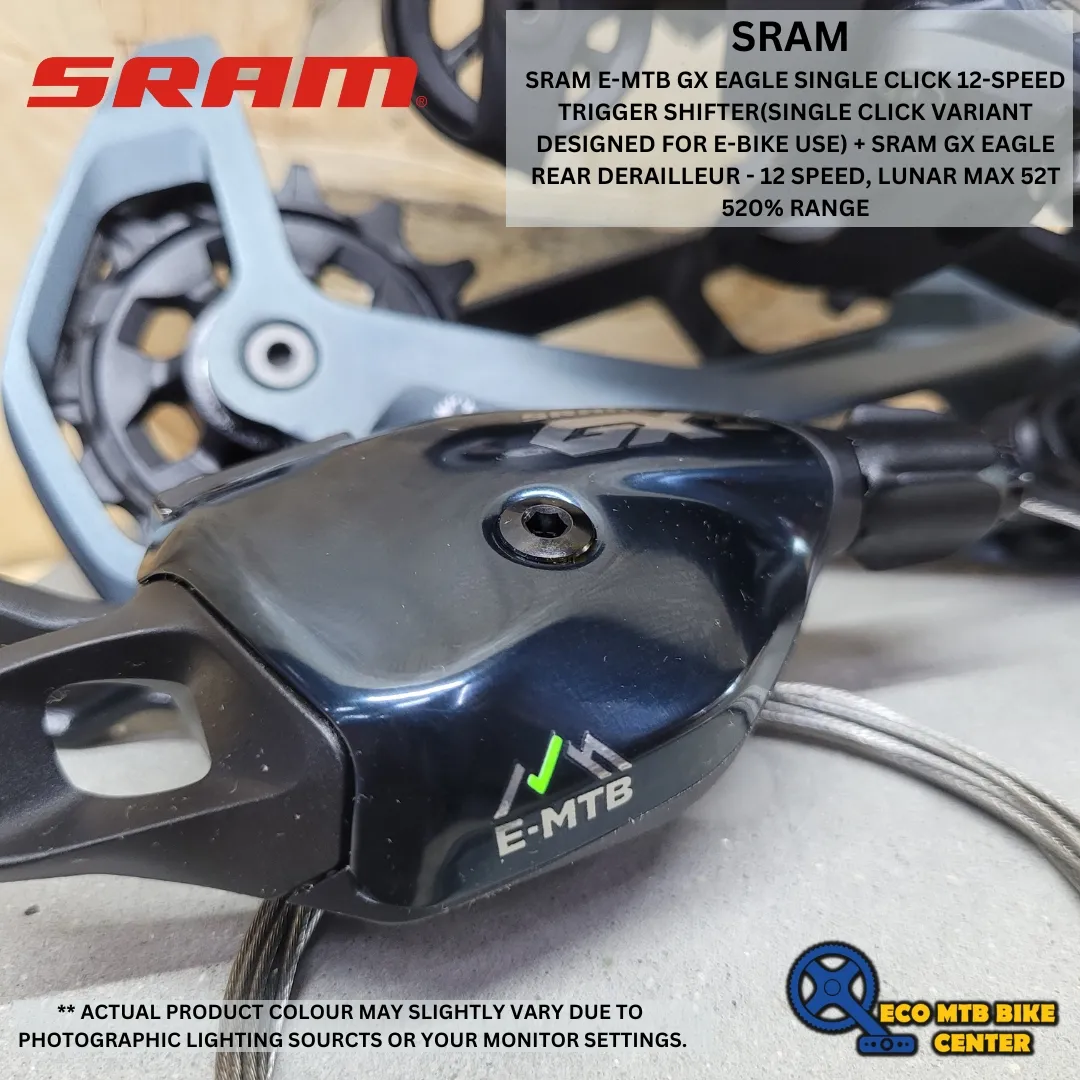 SRAM E-MTB GX EAGLE SINGLE CLICK 12-SPEED TRIGGER SHIFTER + SRAM GX EAGLE 12SPD RD LUNAR MAX 52T