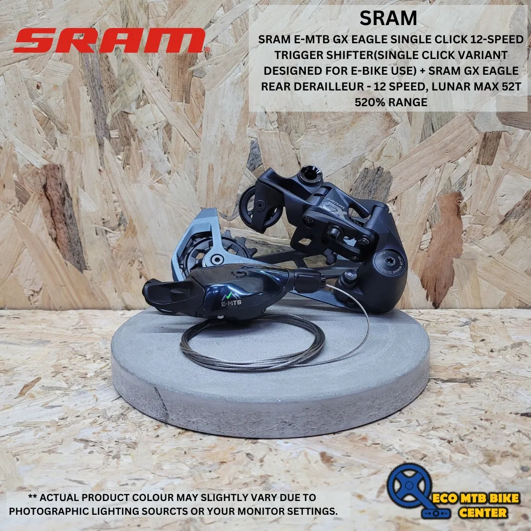 SRAM E-MTB GX EAGLE SINGLE CLICK 12-SPEED TRIGGER SHIFTER + SRAM GX EAGLE 12SPD RD LUNAR MAX 52T