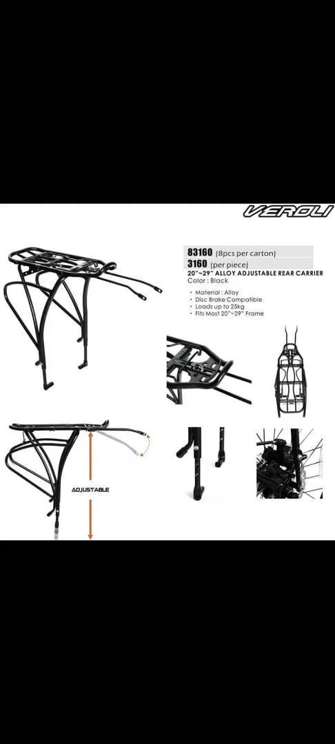 20â€œ 22â€œ 24â€œ 26â€œ 27.5" 29â€œ 700cc Bicycle rear rack carrier