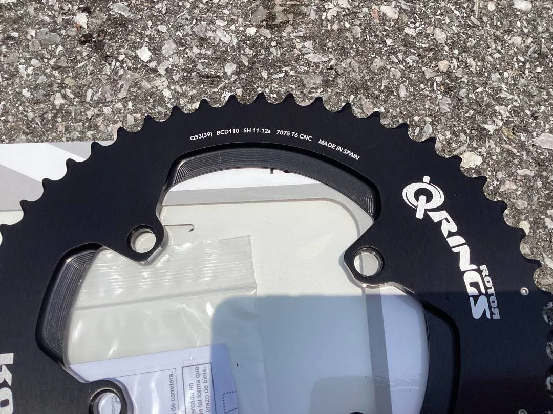 Rotor Q-Ring ALDHU 12/11s 53T Outer / Shimano 110x4Arm (free pos w.m)