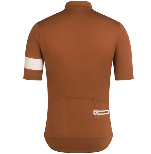 RAPHA MENâ€™S CLASSIC JERSEY â€“ RUST BROWN / OFF-WHITE AUTHENTIC