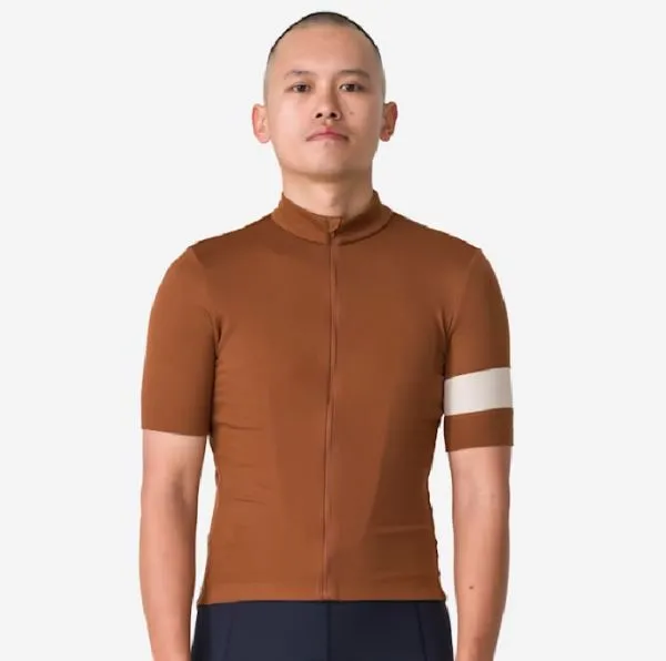 RAPHA MENâ€™S CLASSIC JERSEY â€“ RUST BROWN / OFF-WHITE AUTHENTIC