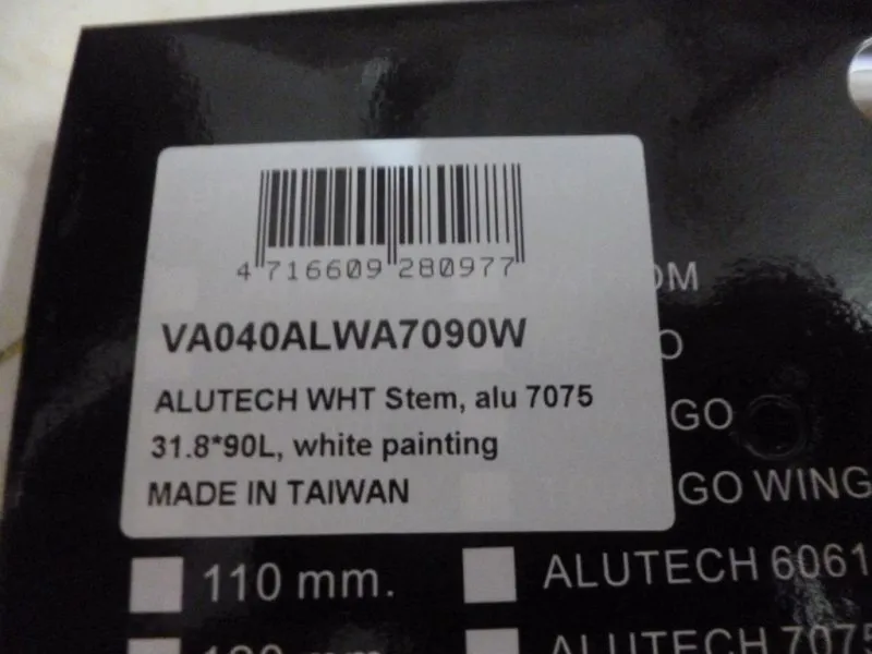 ITM Alutech White Stem 90/100mm - AL7075 Alloy - Last unit clearance rm199