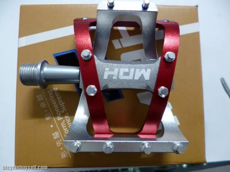 MDH PVB01 - Red/Silver - 100% CNC with Aluminium Pins - Superlight Sealed Bearing Pedals