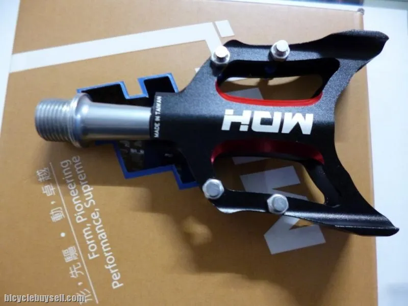 MDH PCA03 - Black/Red - 100% CNC with aluminium pins - Superlight sealed bearing Pedals