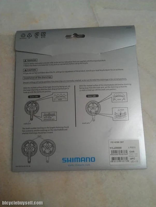 Shimano Ultegra 6700 Chainring 39T Silver - NEW