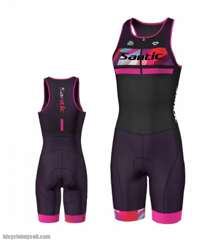 NEW ARRIVALS- SANTIC Women's Pro Triathlon One-piece Sleeve Cycling Jersey- READY STOCK