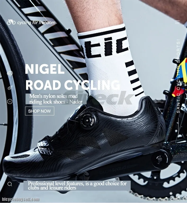 NEW YEAR SALE-SANTIC Nigel Black Road Cycling Shoes - READY STOCK FREE Postage