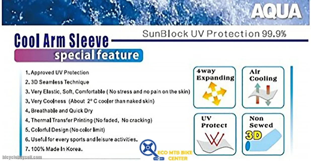 GAMSUNG Aqua.X Cool Wristlet Arm Sleeves Ice Skin + Sun Protective UV-Cut Wristlet