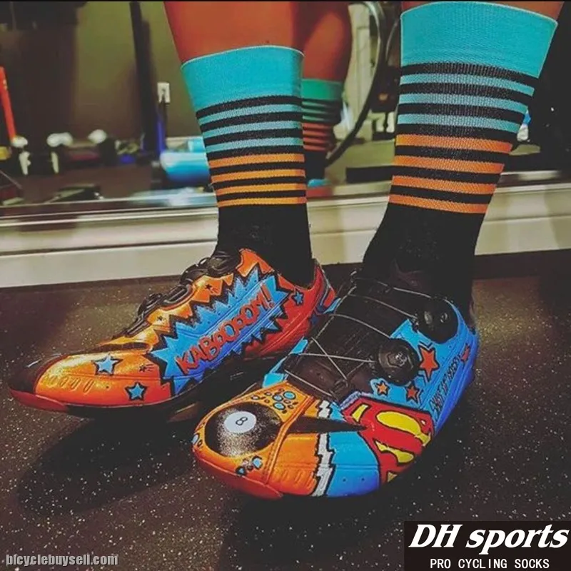Colorful Double Strip DH Sports Cycling Socks