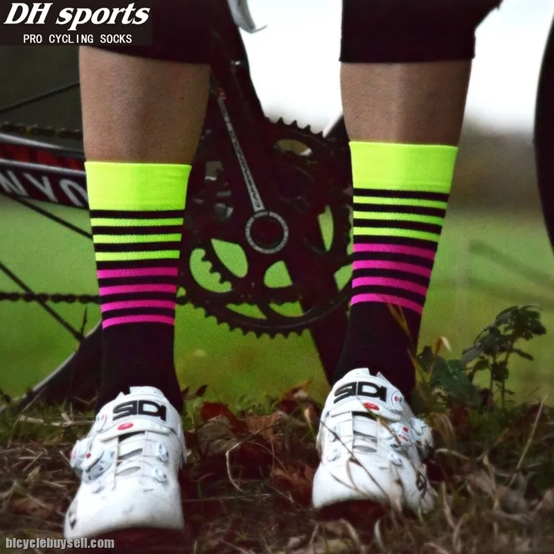 Colorful Double Strip DH Sports Cycling Socks