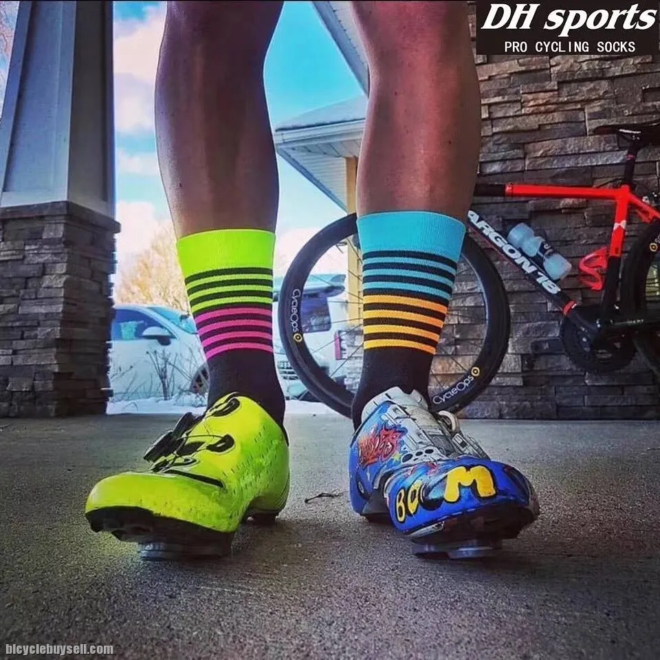 Colorful Double Strip DH Sports Cycling Socks