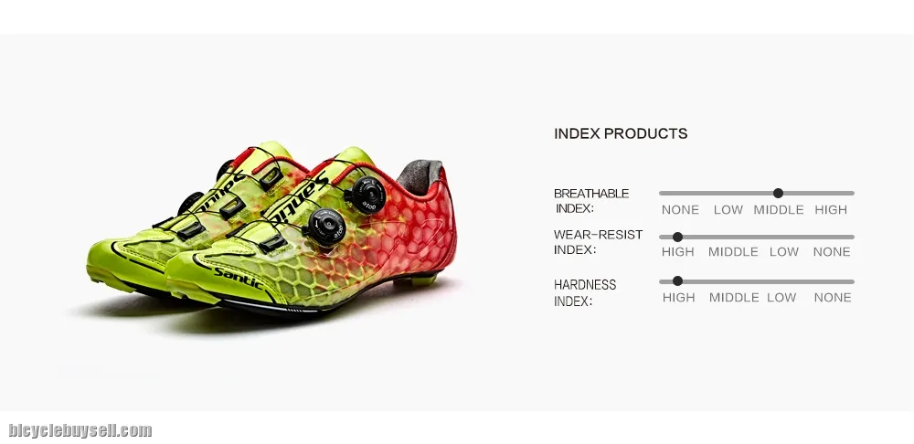 NEW YEAR SALE- SANTIC Alpha 1.0 Men Carbon Road Cycling Shoes - READY STOCK(Yellow)