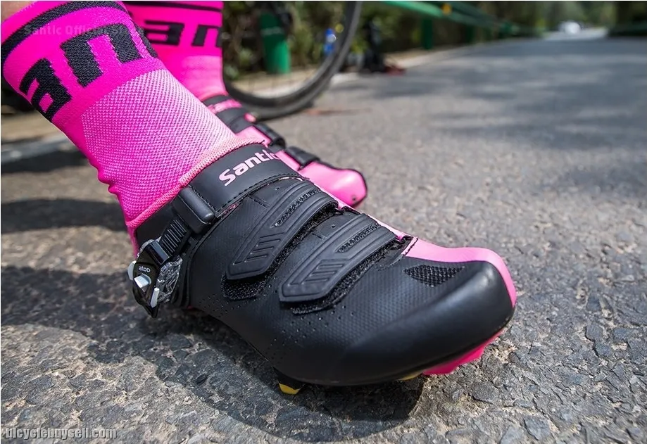 New Year SALE - SANTIC HERMAN Pink Road Cycling Shoes - READY STOCK